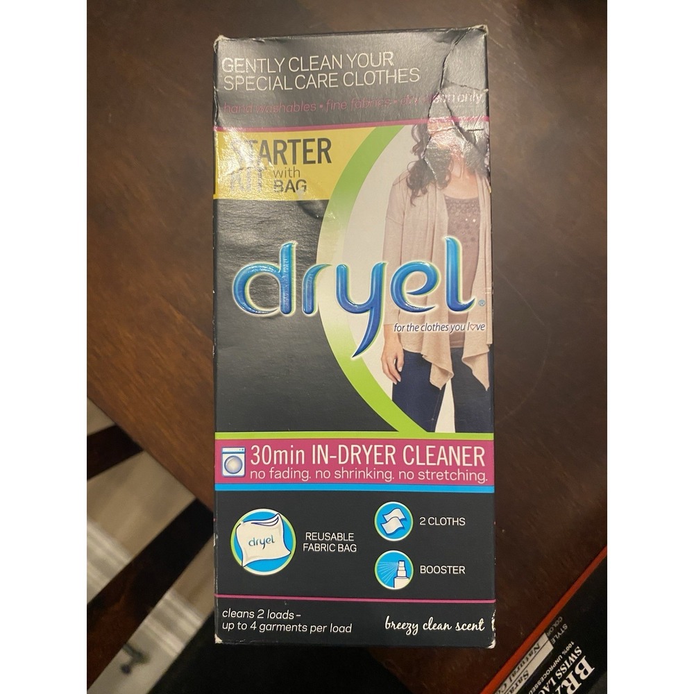 Dryel At-Home Dry Cleaning Starter Kit With Bag,‎ Spray And Two Clothes